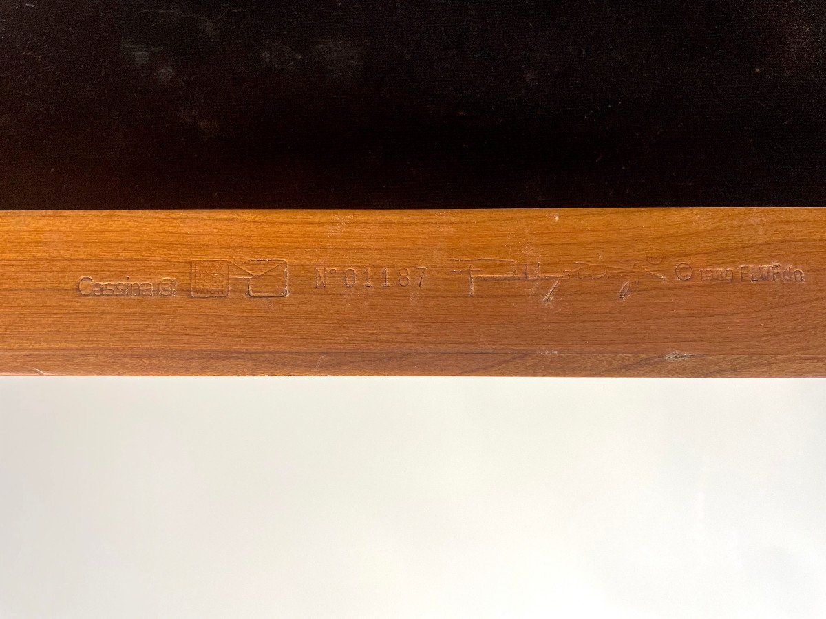 Set tavolo e 8 sedie di F. Lloyd Wright per CASSINA, anni ’80-photo-6