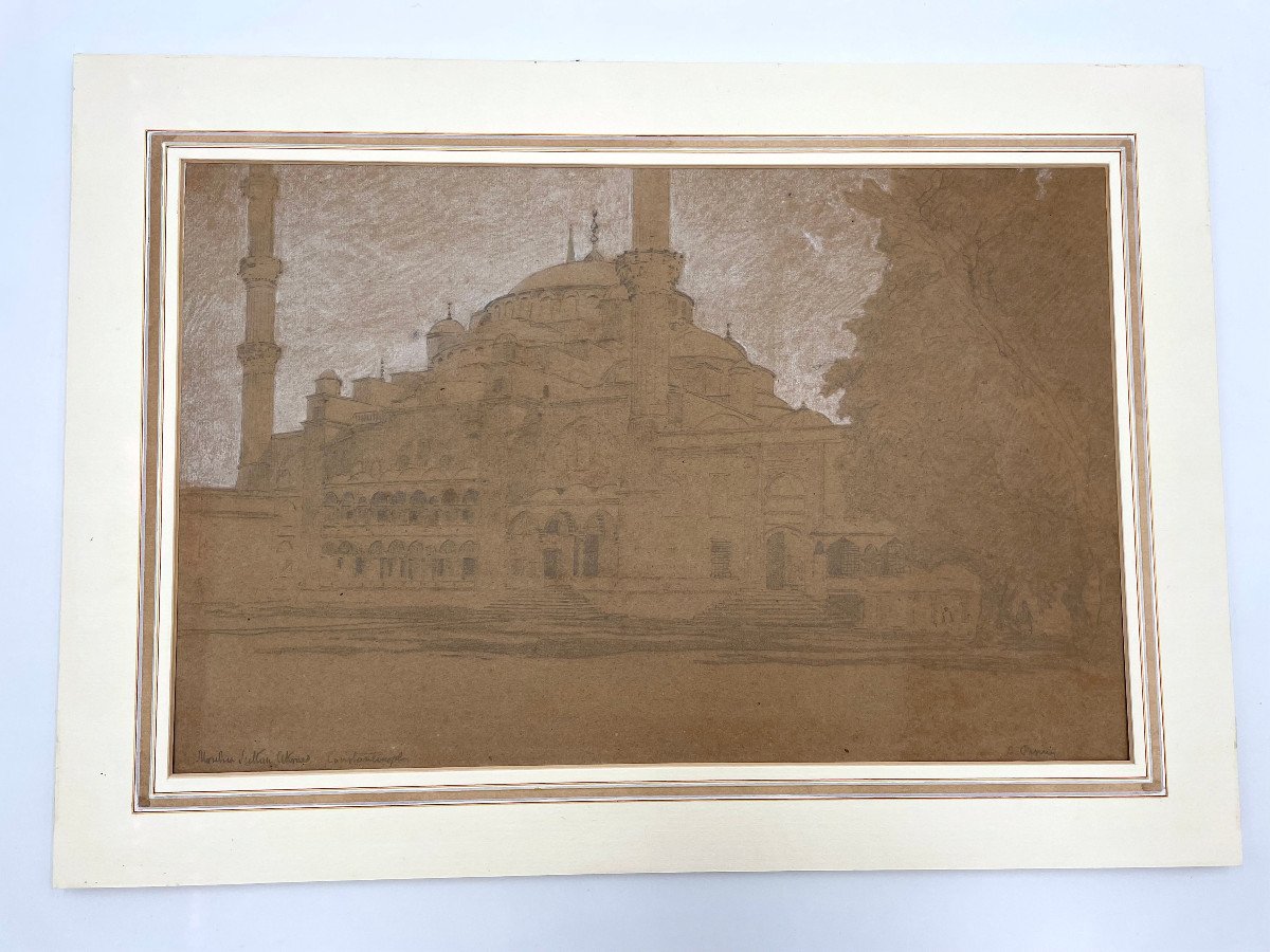Disegno "Moschea Costantinopoli" di A. Pasini, 1860 circa-photo-1