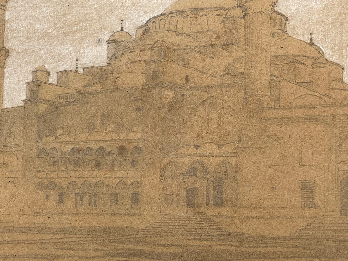 Disegno "Moschea Costantinopoli" di A. Pasini, 1860 circa-photo-2