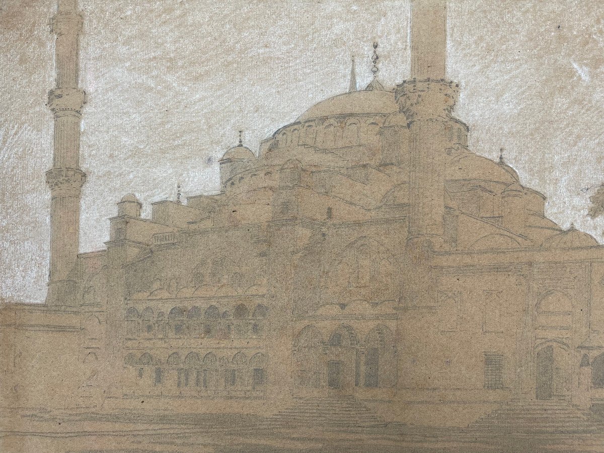 Disegno "Moschea Costantinopoli" di A. Pasini, 1860 circa-photo-4
