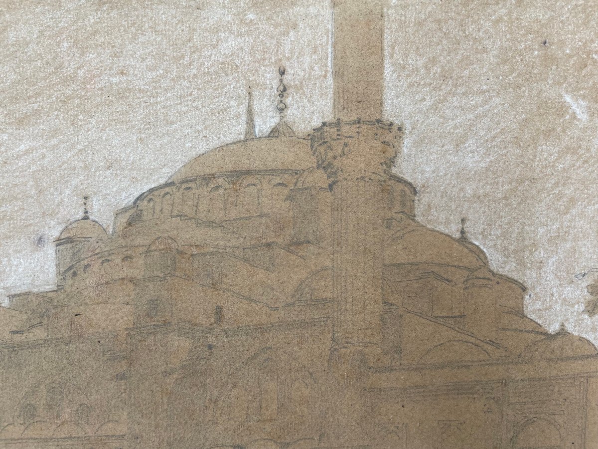 Disegno "Moschea Costantinopoli" di A. Pasini, 1860 circa-photo-5