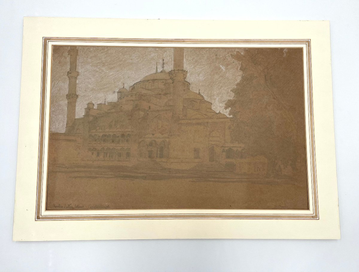 Disegno "Moschea Costantinopoli" di A. Pasini, 1860 circa