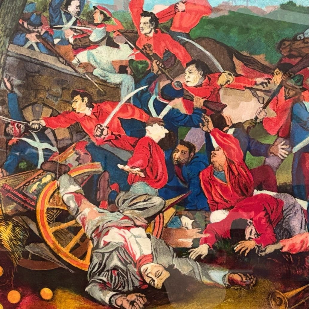 Litografia, Renato Guttuso "La battaglia di Ponte dell’Ammiraglio", anni '60/'70-photo-3