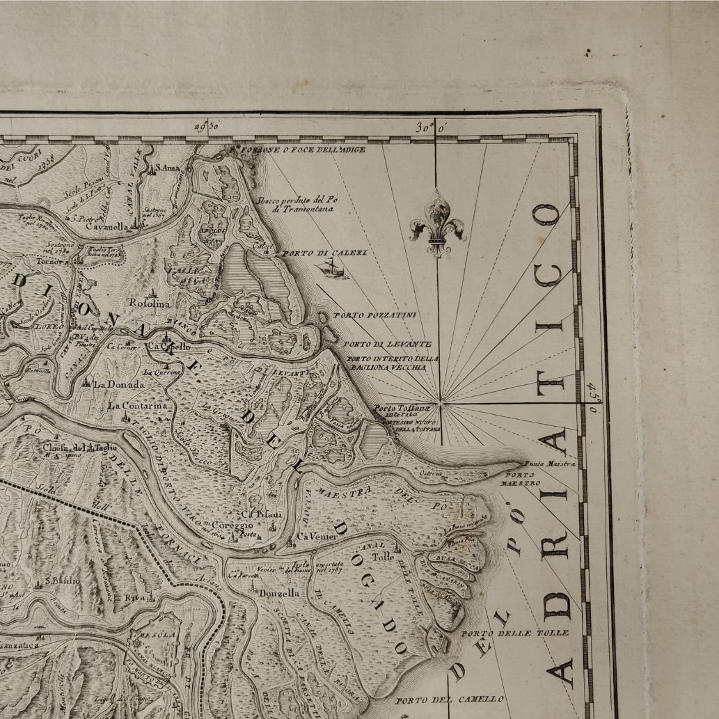 Incisione Giovanni Valle, “Il Polesine di Rovigo, Ducato di Ferrara e Dogado”, 1793-photo-5