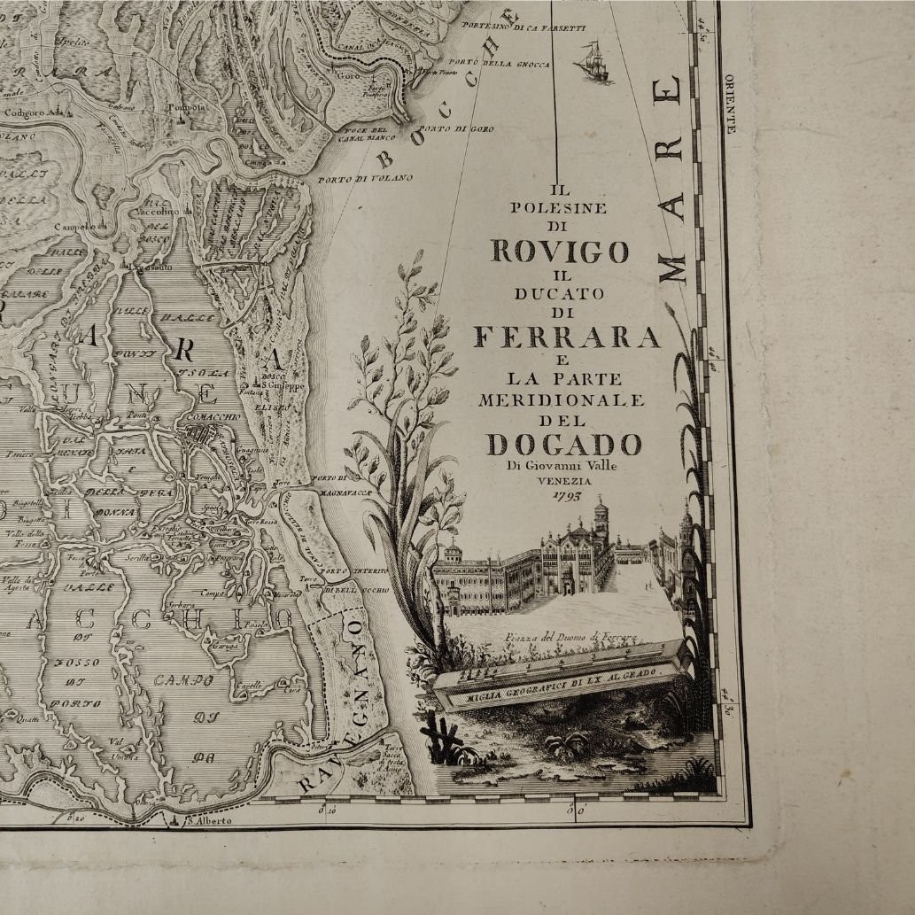 Incisione Giovanni Valle, “Il Polesine di Rovigo, Ducato di Ferrara e Dogado”, 1793-photo-6