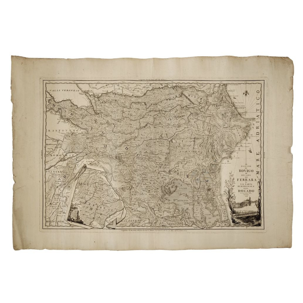 Incisione Giovanni Valle, “Il Polesine di Rovigo, Ducato di Ferrara e Dogado”, 1793