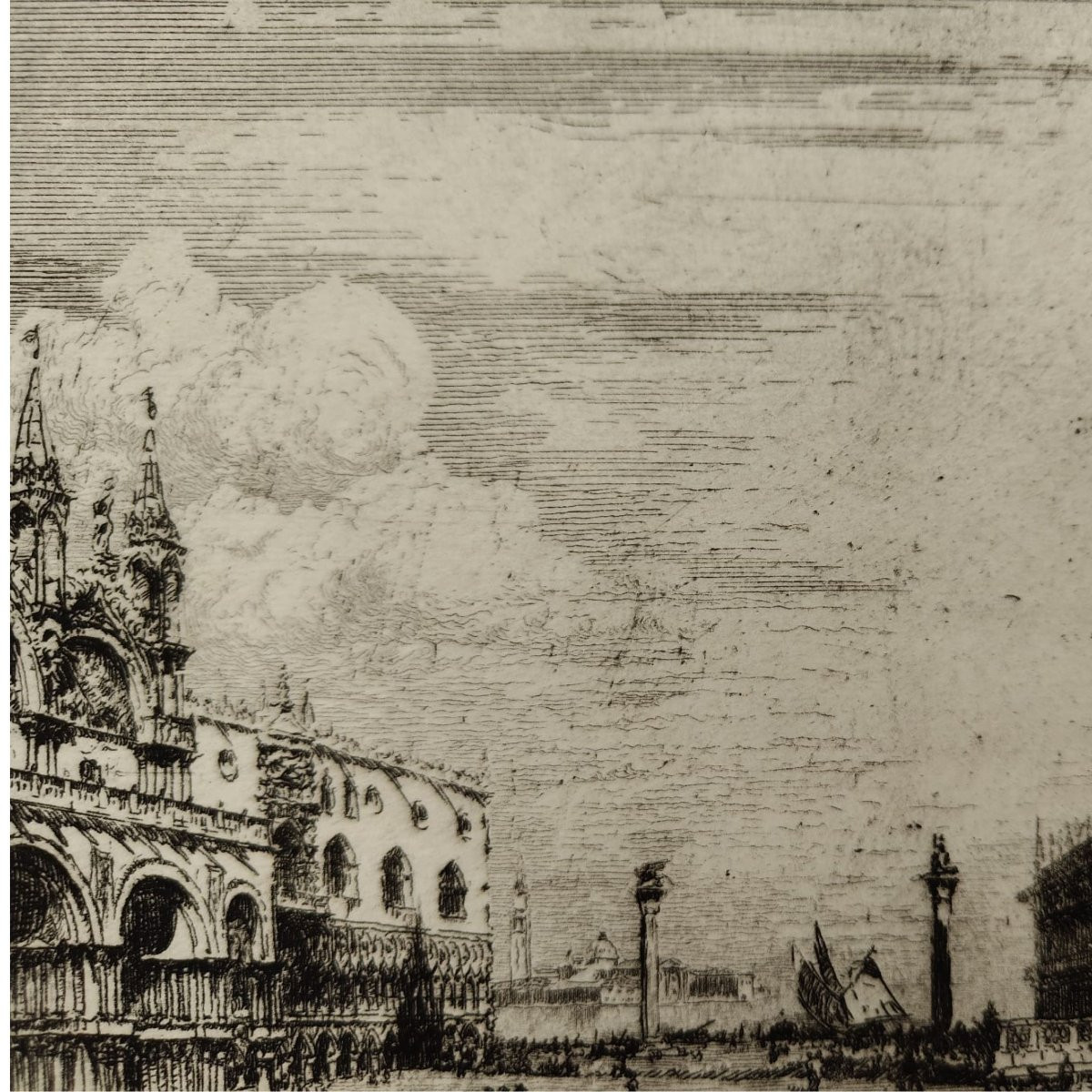 Emanuele Brugnoli, Acquaforte “Basilica di San Marco”, Venezia, anni 1920, Italia-photo-3