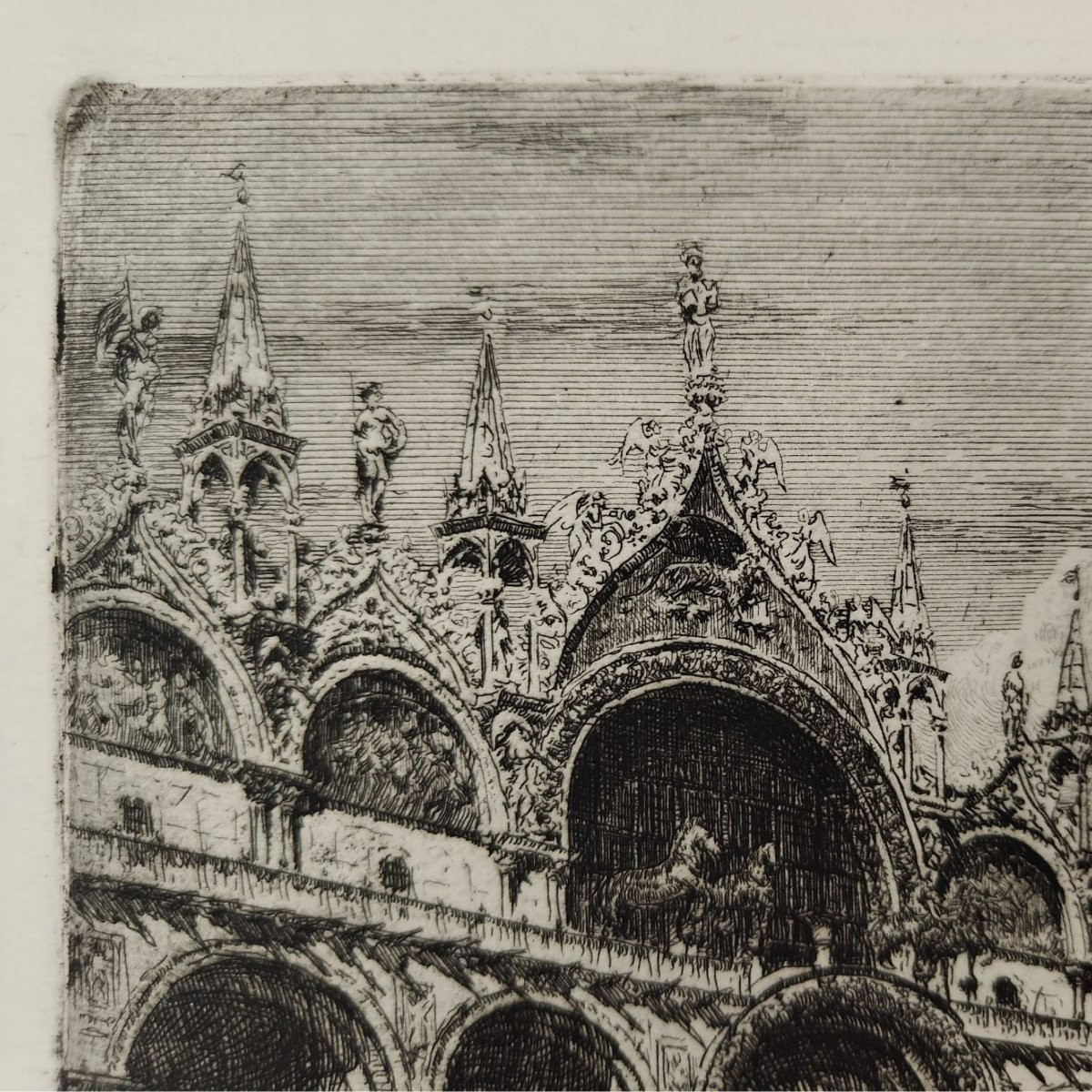 Emanuele Brugnoli, Acquaforte “Basilica di San Marco”, Venezia, anni 1920, Italia-photo-4