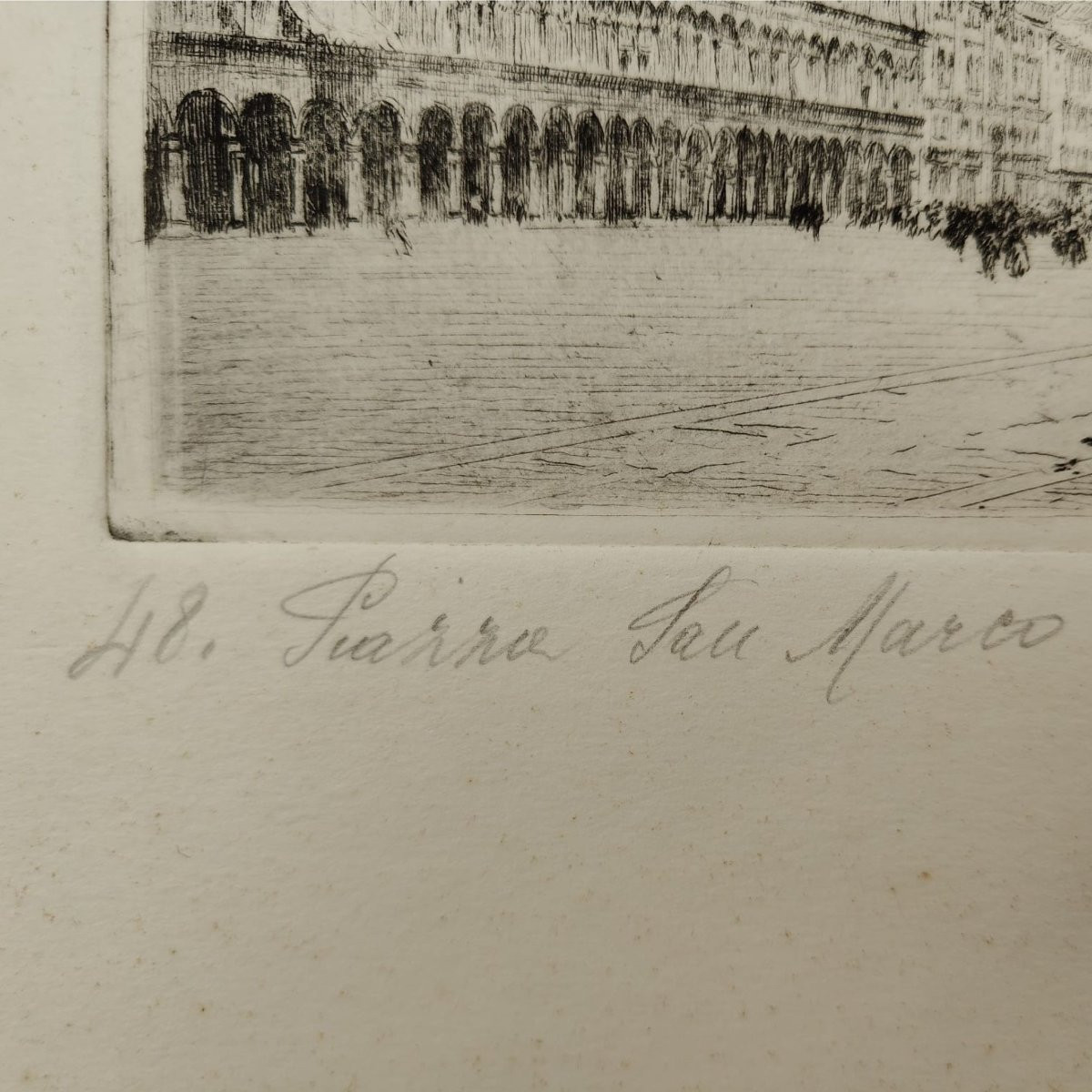 Emanuele Brugnoli, Acquaforte “Piazza San Marco”, Venezia, anni 1930, Italia-photo-3