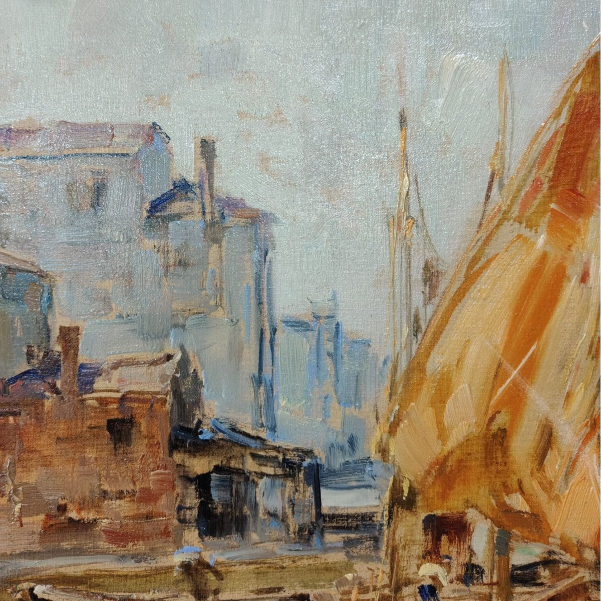 Angelo Brombo “Riva di Pellestrina, Venezia”, olio su tela, 1960-photo-4