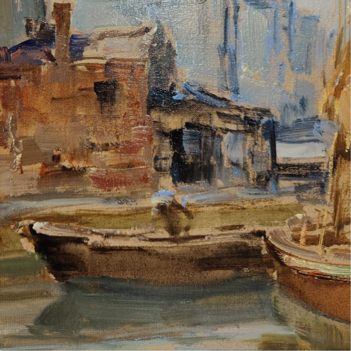 Angelo Brombo “Riva di Pellestrina, Venezia”, olio su tela, 1960-photo-2