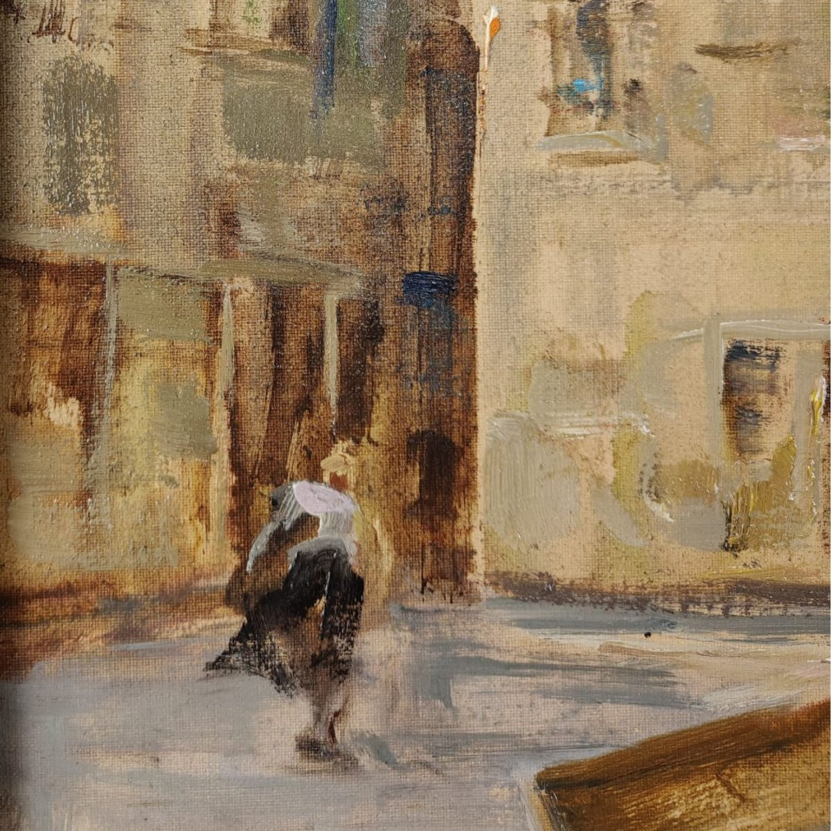 Angelo Brombo “Riva di Pellestrina, Venezia”, olio su tela, 1960-photo-5