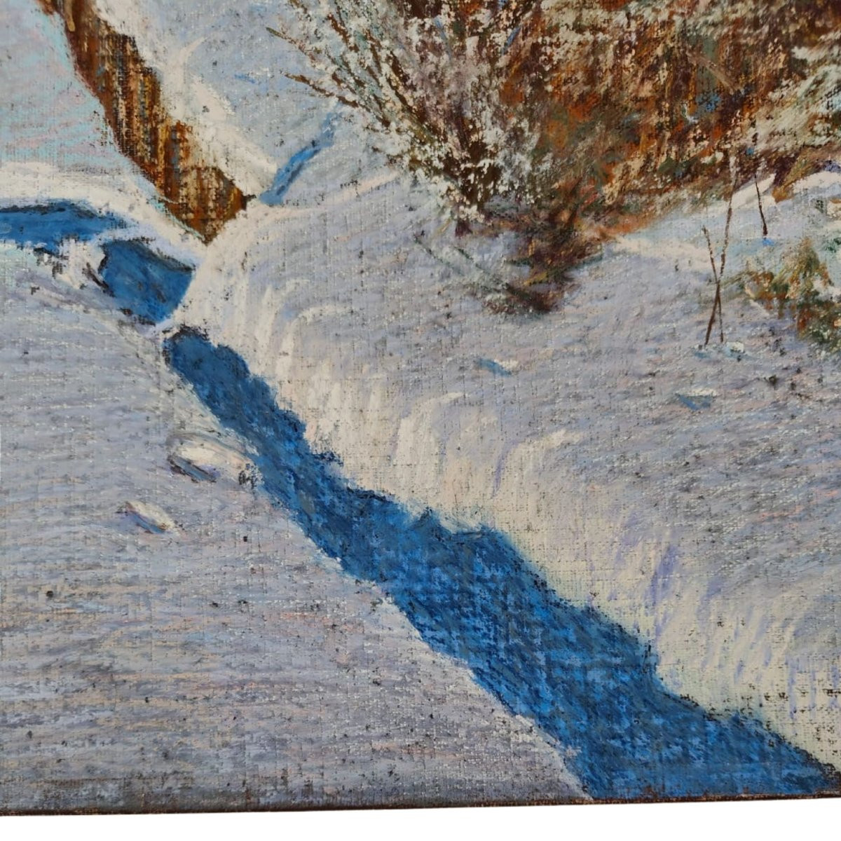 Olio su tela - Paesaggio innevato - 1950 ca. - Francesco Zonghi Lotti - Italia-photo-3