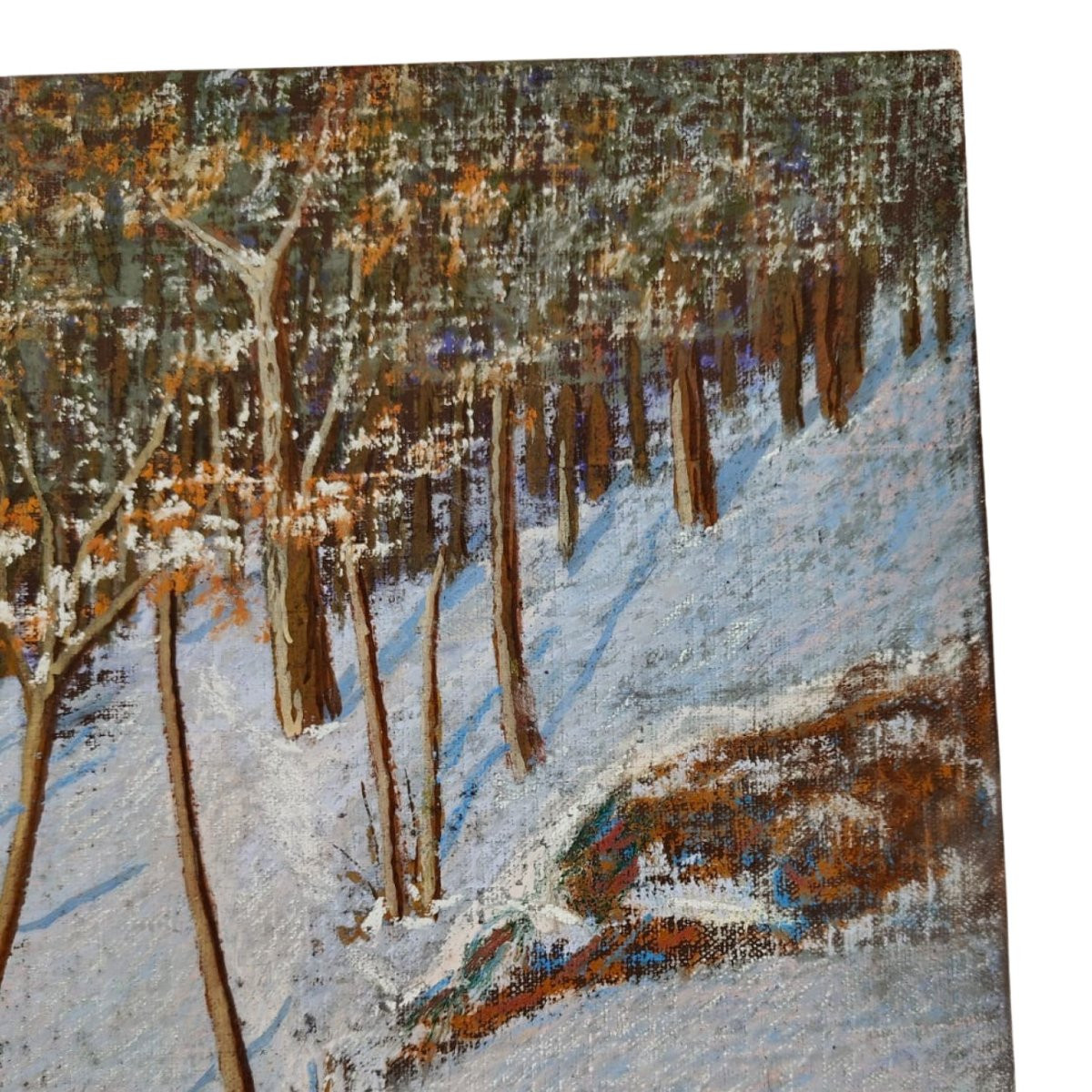 Olio su tela - Paesaggio innevato - 1950 ca. - Francesco Zonghi Lotti - Italia-photo-3