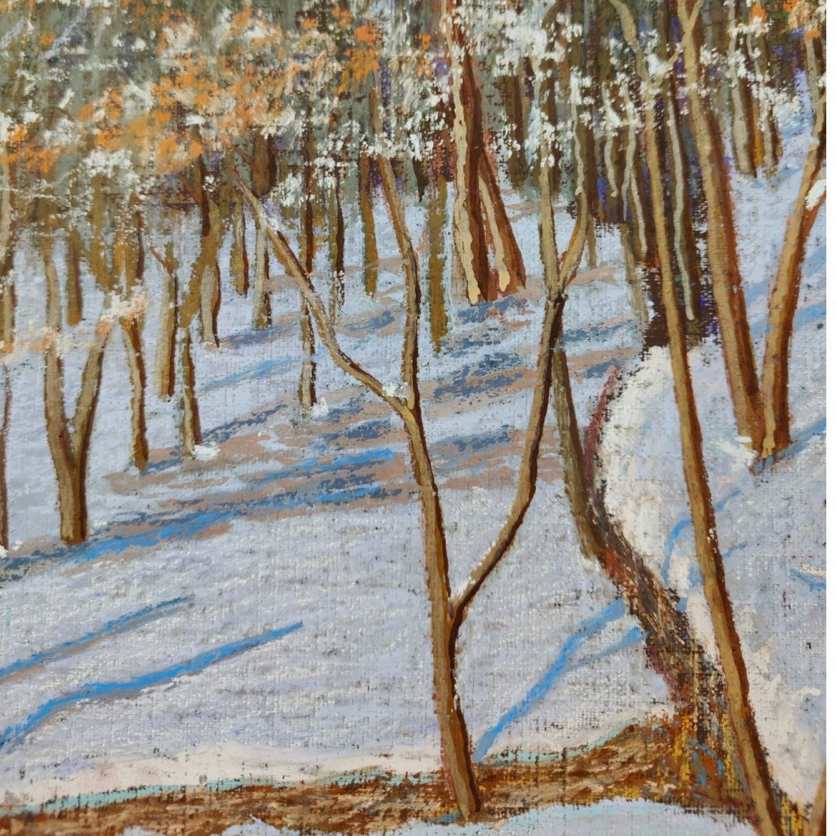 Olio su tela - Paesaggio innevato - 1950 ca. - Francesco Zonghi Lotti - Italia-photo-5