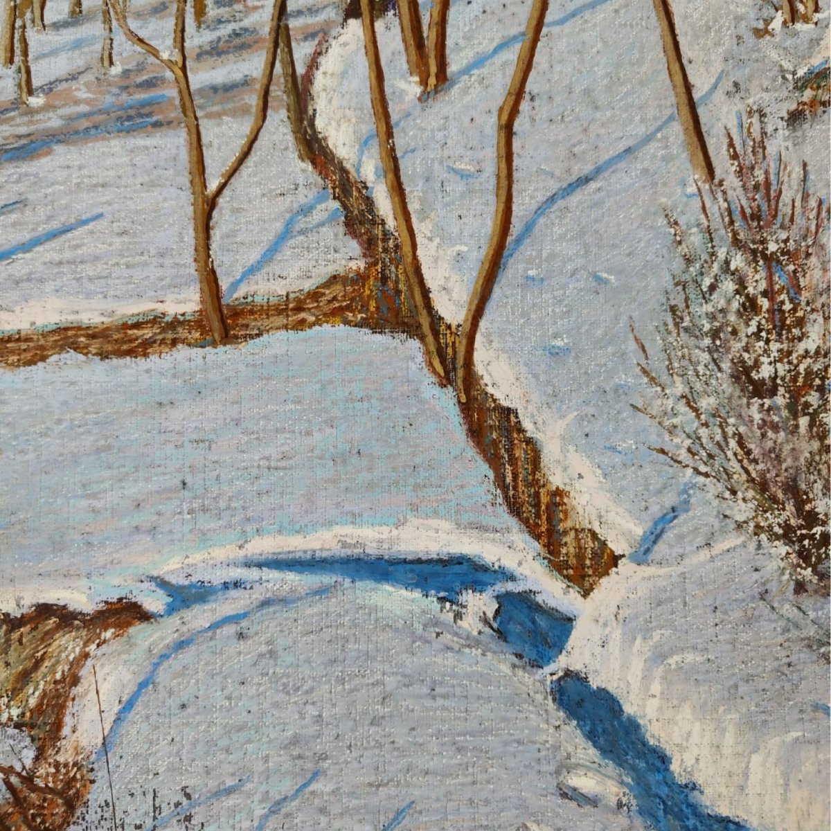 Olio su tela - Paesaggio innevato - 1950 ca. - Francesco Zonghi Lotti - Italia-photo-6