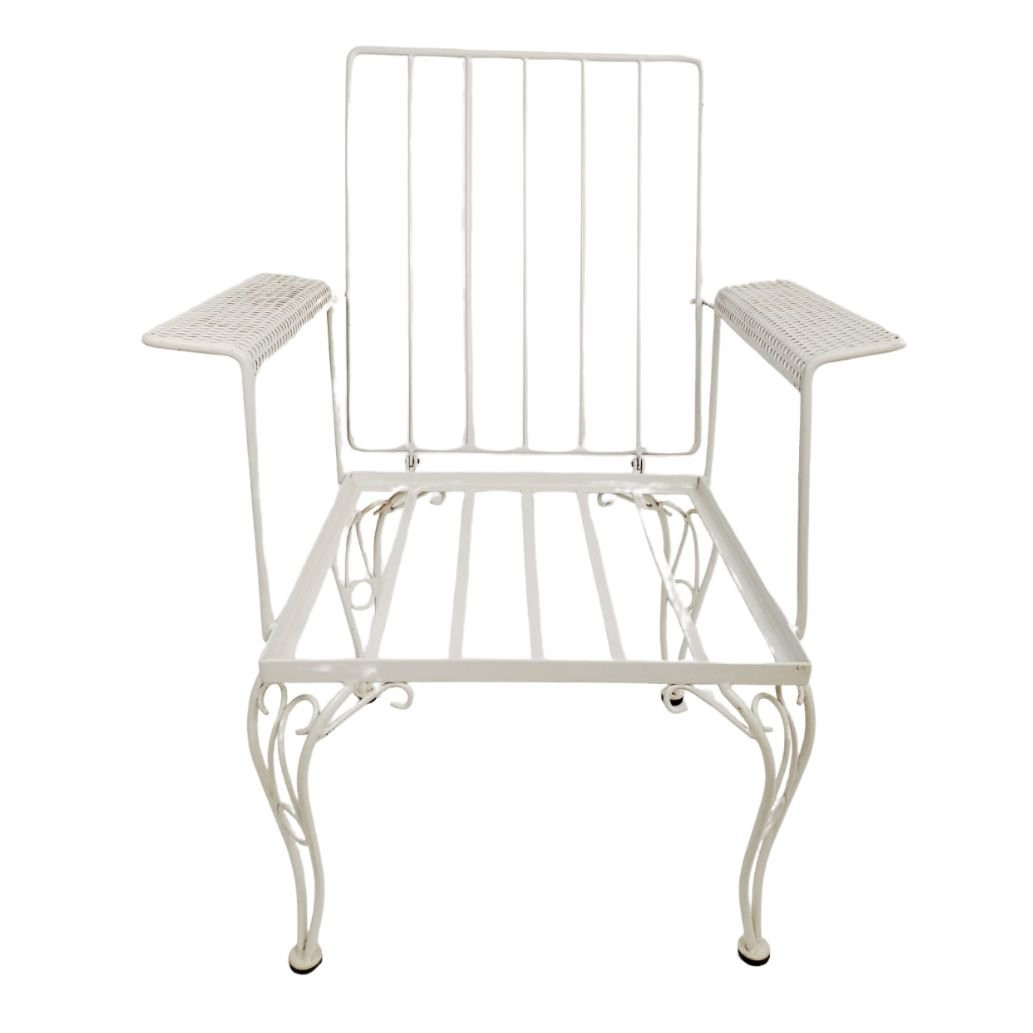 Sedia in ferro verniciato con schienale ribaltabile, manifattura italiana, anni 1970 circa-photo-2