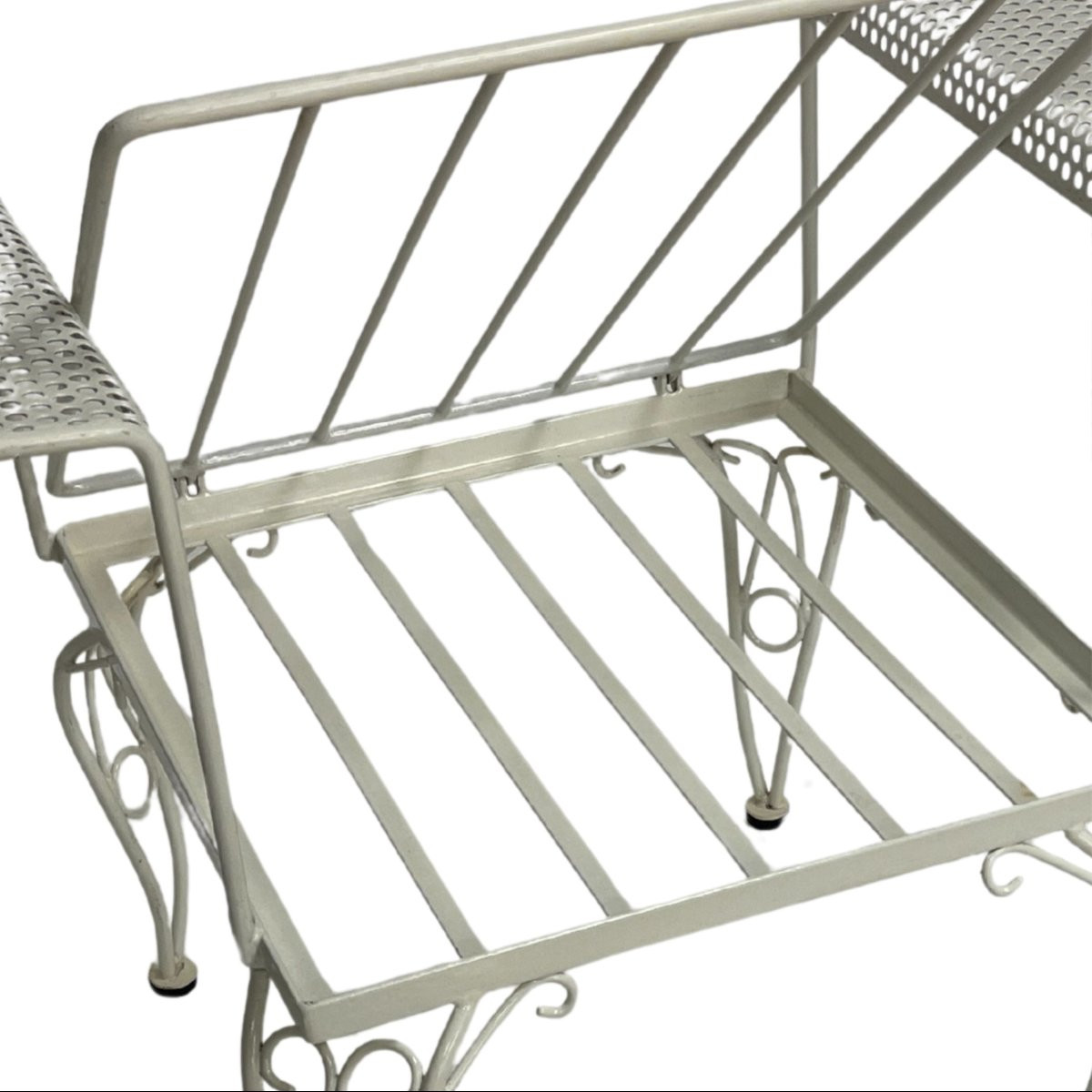 Sedia in ferro verniciato con schienale ribaltabile, manifattura italiana, anni 1970 circa-photo-3