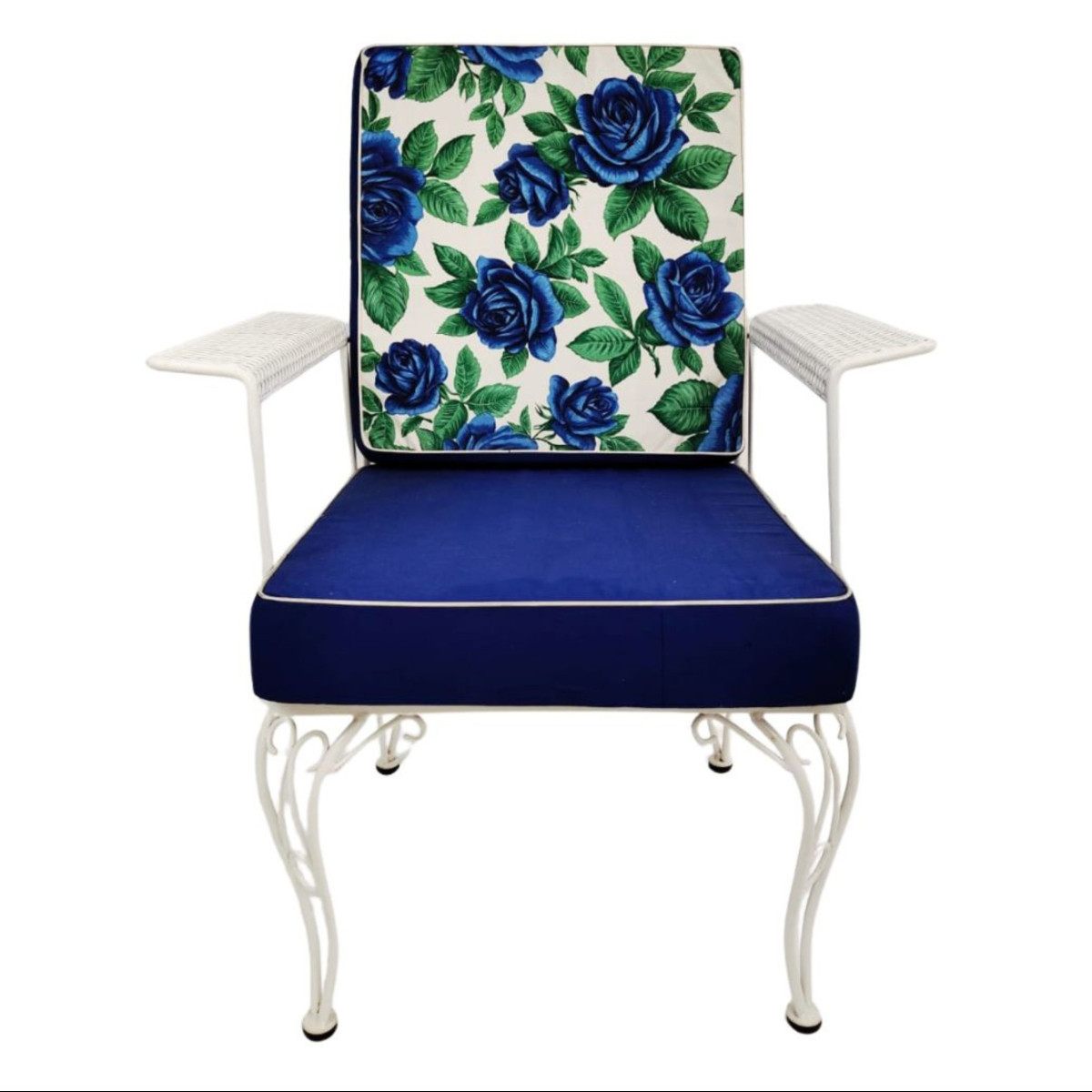 Sedia in ferro verniciato con schienale ribaltabile, manifattura italiana, anni 1970 circa