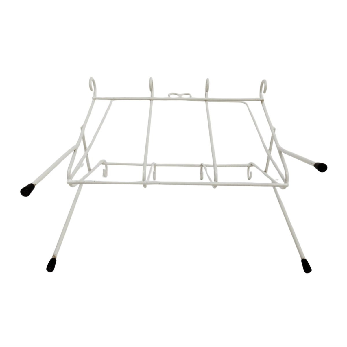 Coppia di portariviste in ferro verniciato bianco, manifattura italiana, anni ’70-photo-4