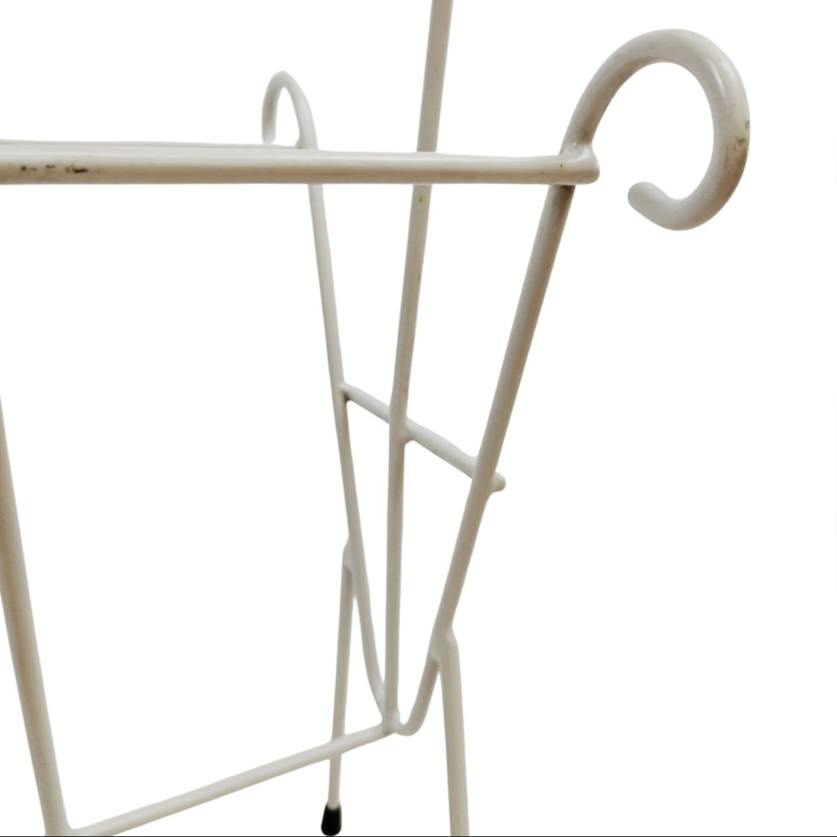 Coppia di portariviste in ferro verniciato bianco, manifattura italiana, anni ’70-photo-3