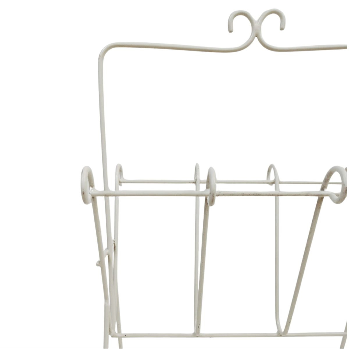 Coppia di portariviste in ferro verniciato bianco, manifattura italiana, anni ’70-photo-5