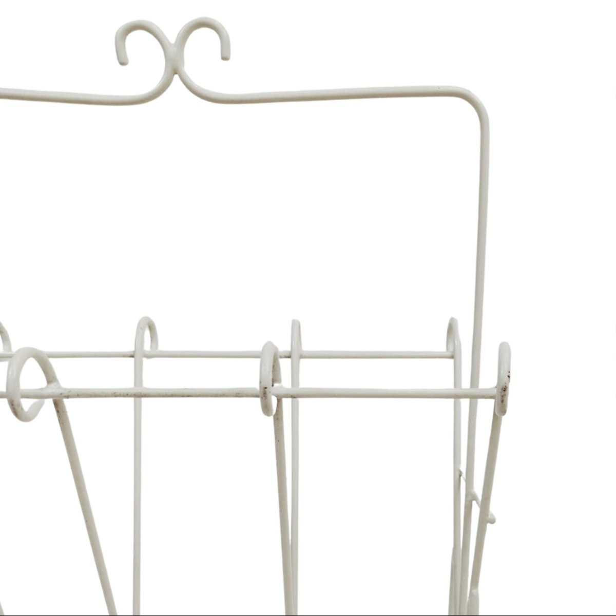 Coppia di portariviste in ferro verniciato bianco, manifattura italiana, anni ’70-photo-6