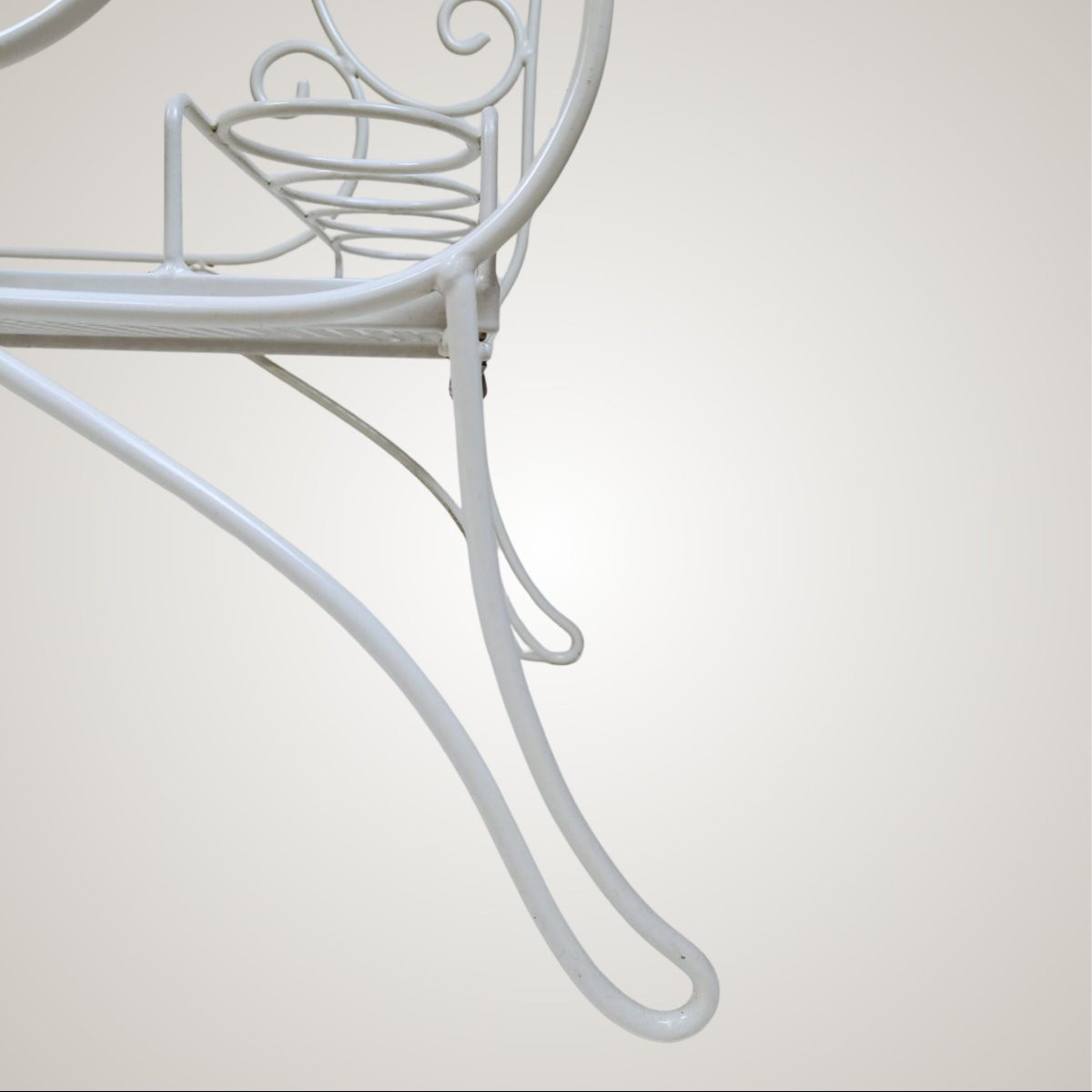 Carrello portavivande in ferro verniciato bianco, manifattura italiana, anni ’70-photo-3