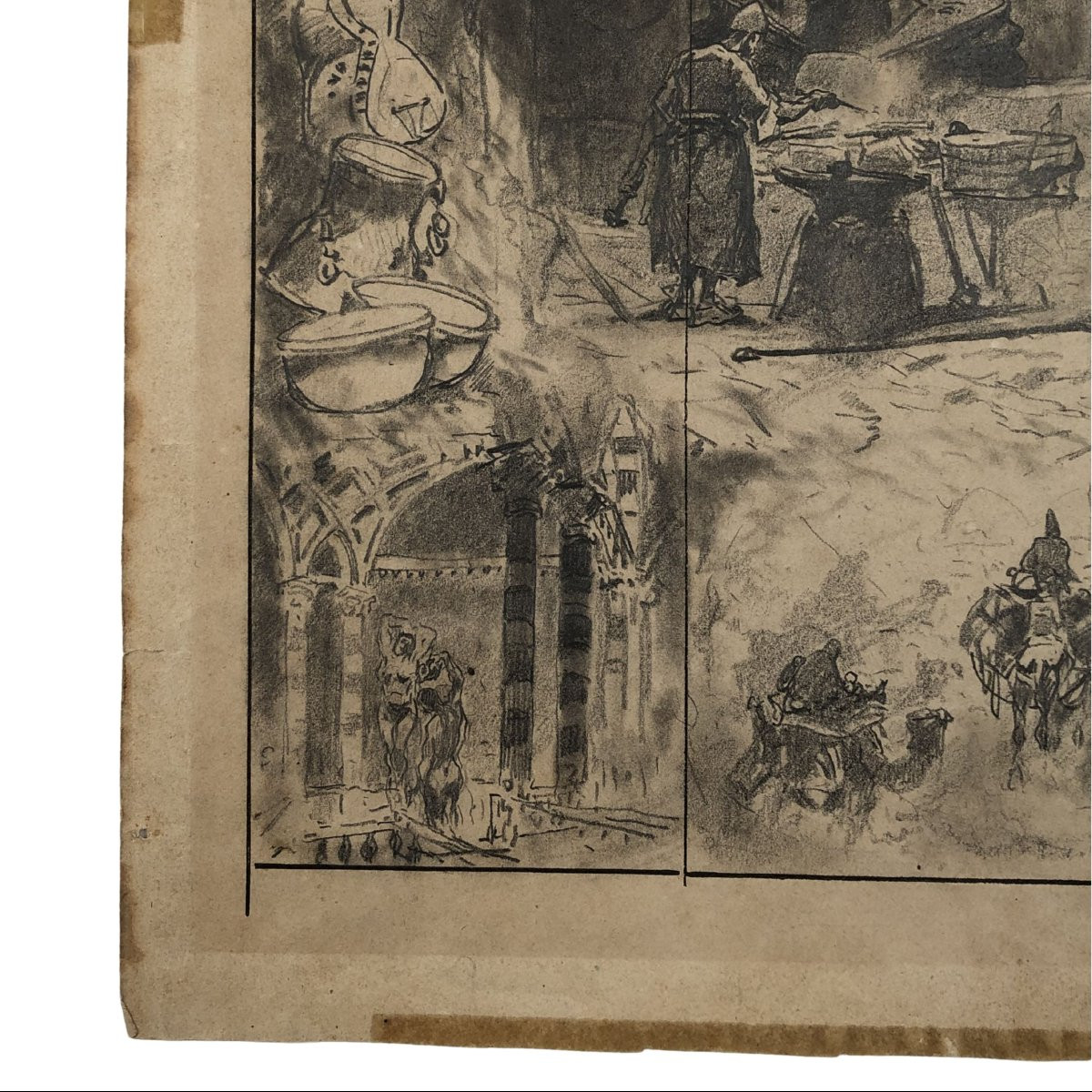 Alberto Pasini – Studio di soggetti vari, matita su carta, 1860/70 ca.-photo-1