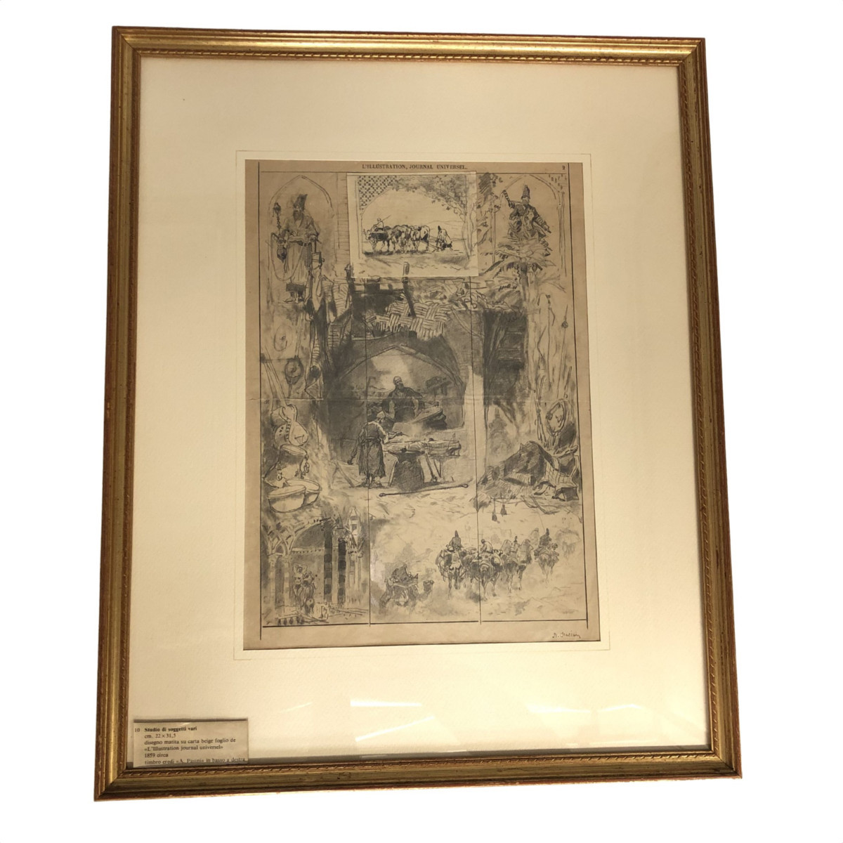 Alberto Pasini – Studio di soggetti vari, matita su carta, 1860/70 ca.-photo-7