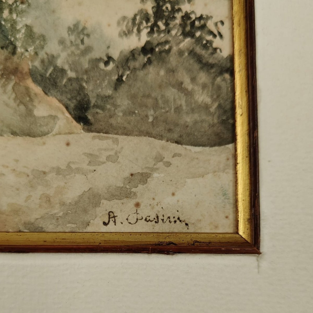 Alberto Pasini – Castello di Montechiarugolo, Acquerello su cartoncino, anni 60/70-photo-4