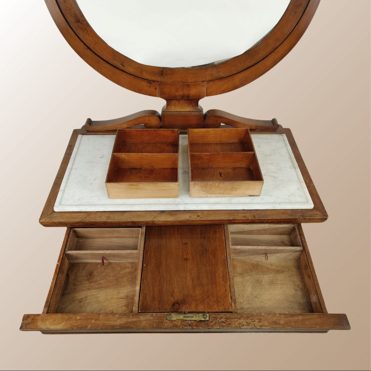 Consolle francese della prima metà del XIX secolo, in legno di mogano-photo-3