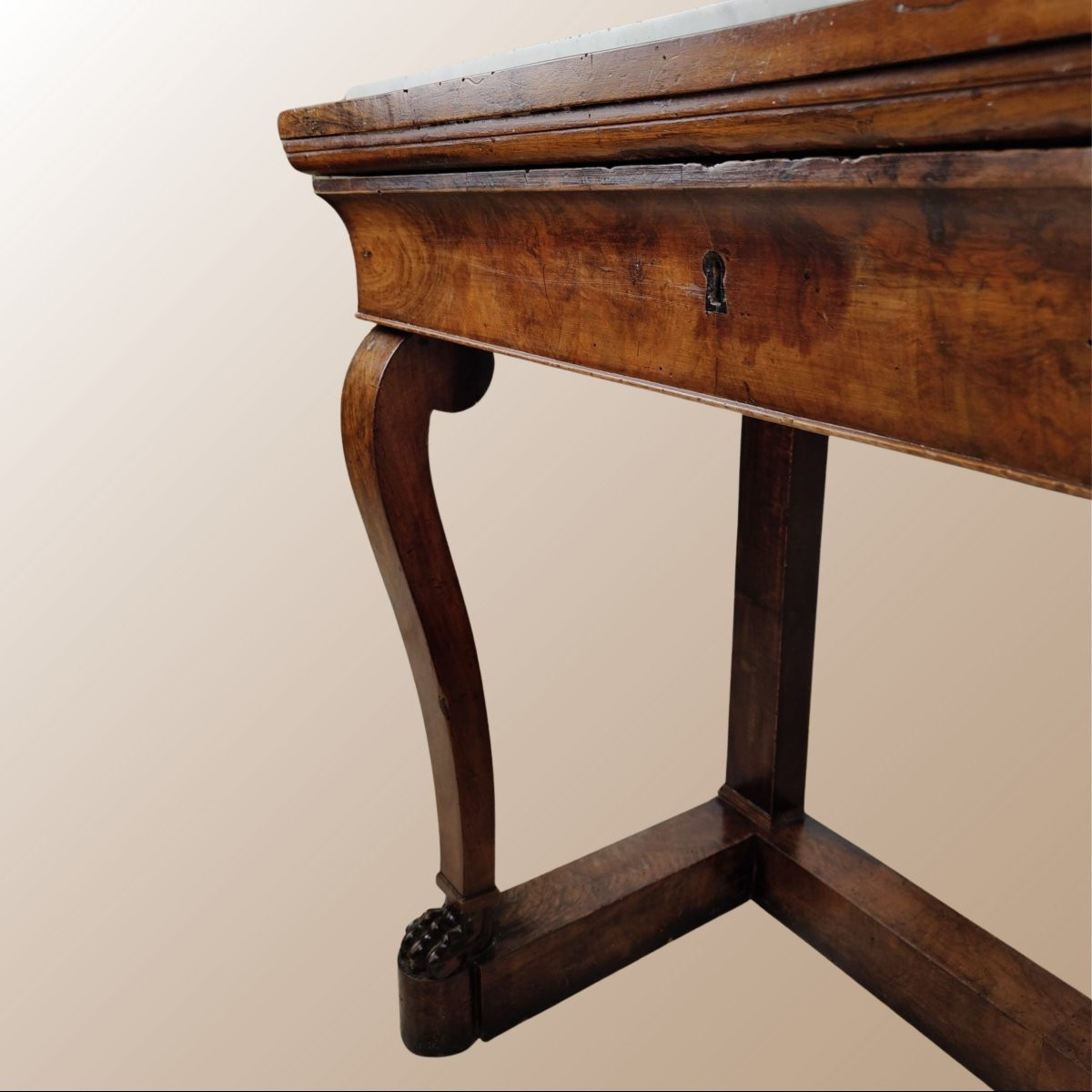 Consolle francese della prima metà del XIX secolo, in legno di mogano-photo-1