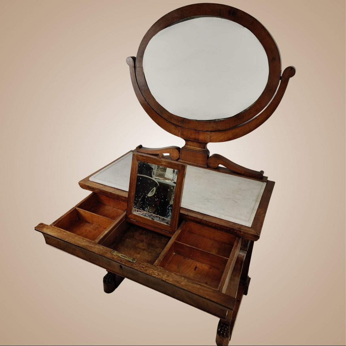 Consolle francese della prima metà del XIX secolo, in legno di mogano-photo-2