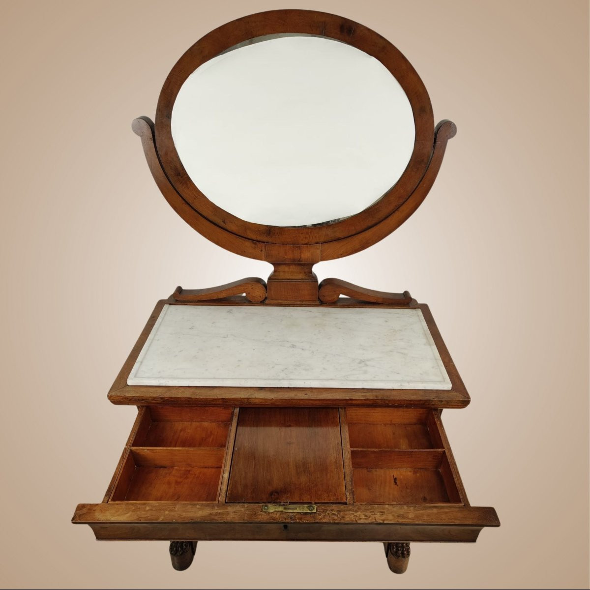 Consolle francese della prima metà del XIX secolo, in legno di mogano-photo-6