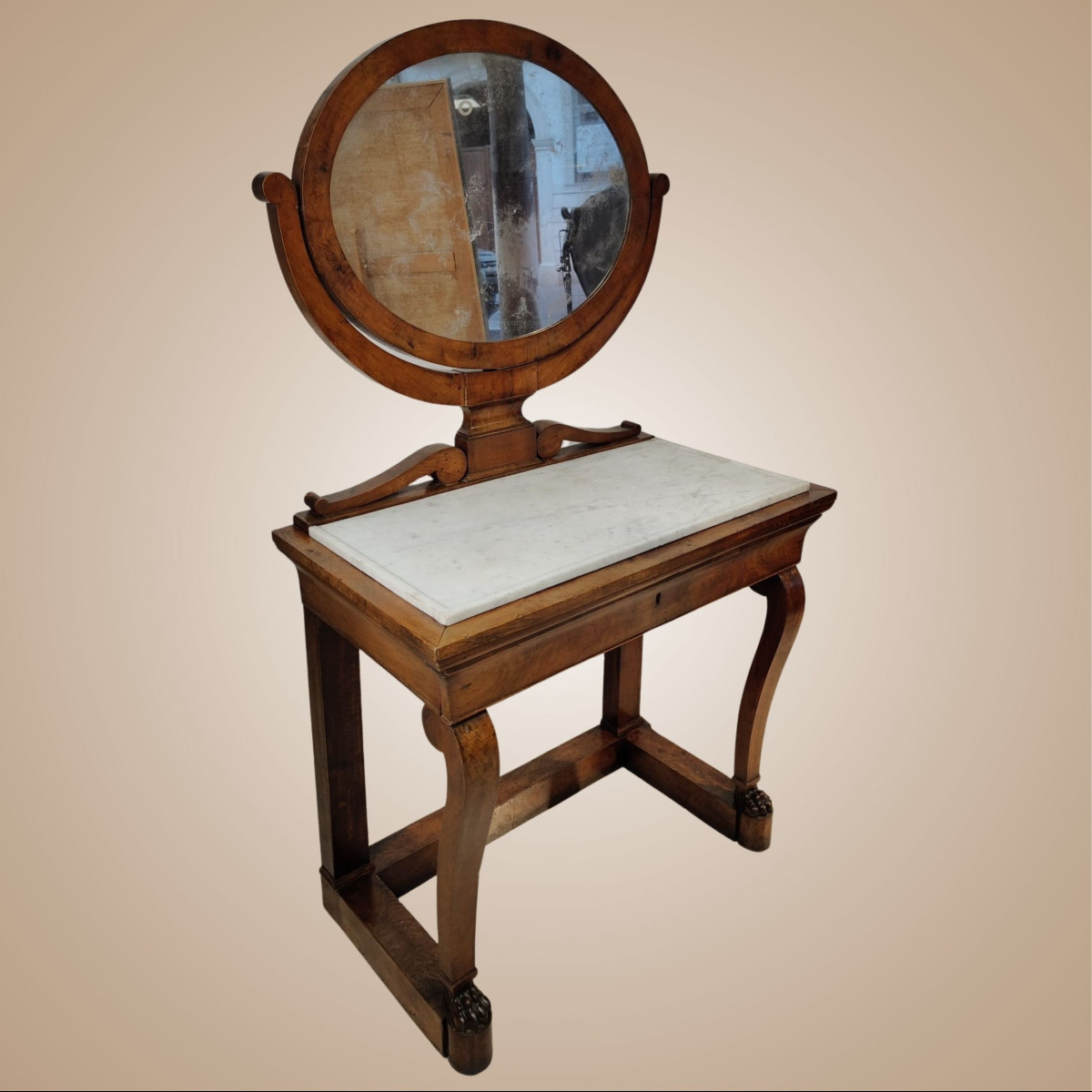 Consolle francese della prima metà del XIX secolo, in legno di mogano