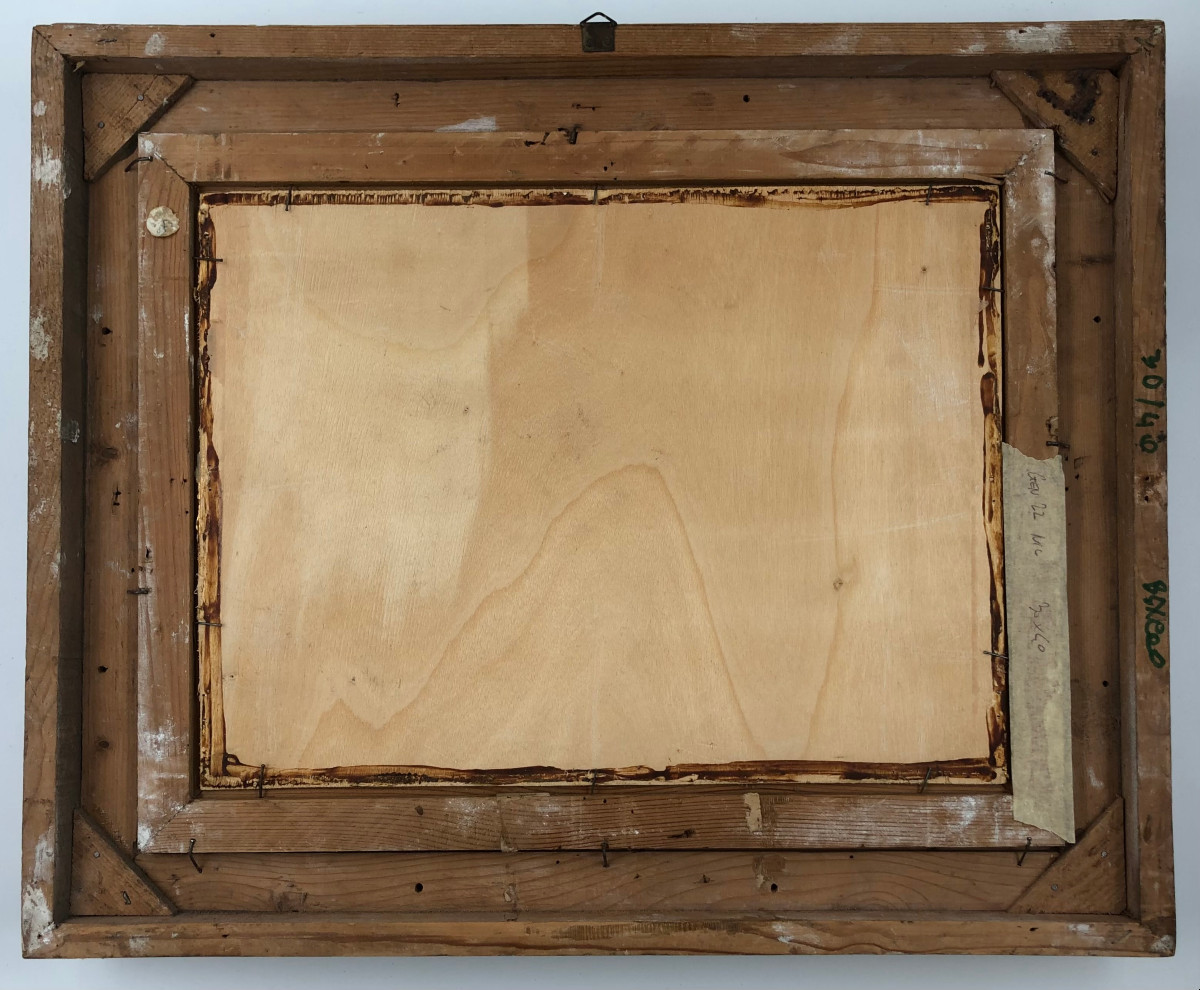 Luigi Pagan, Olio su tavola Chioggia Veduta di Canal Vena-photo-2