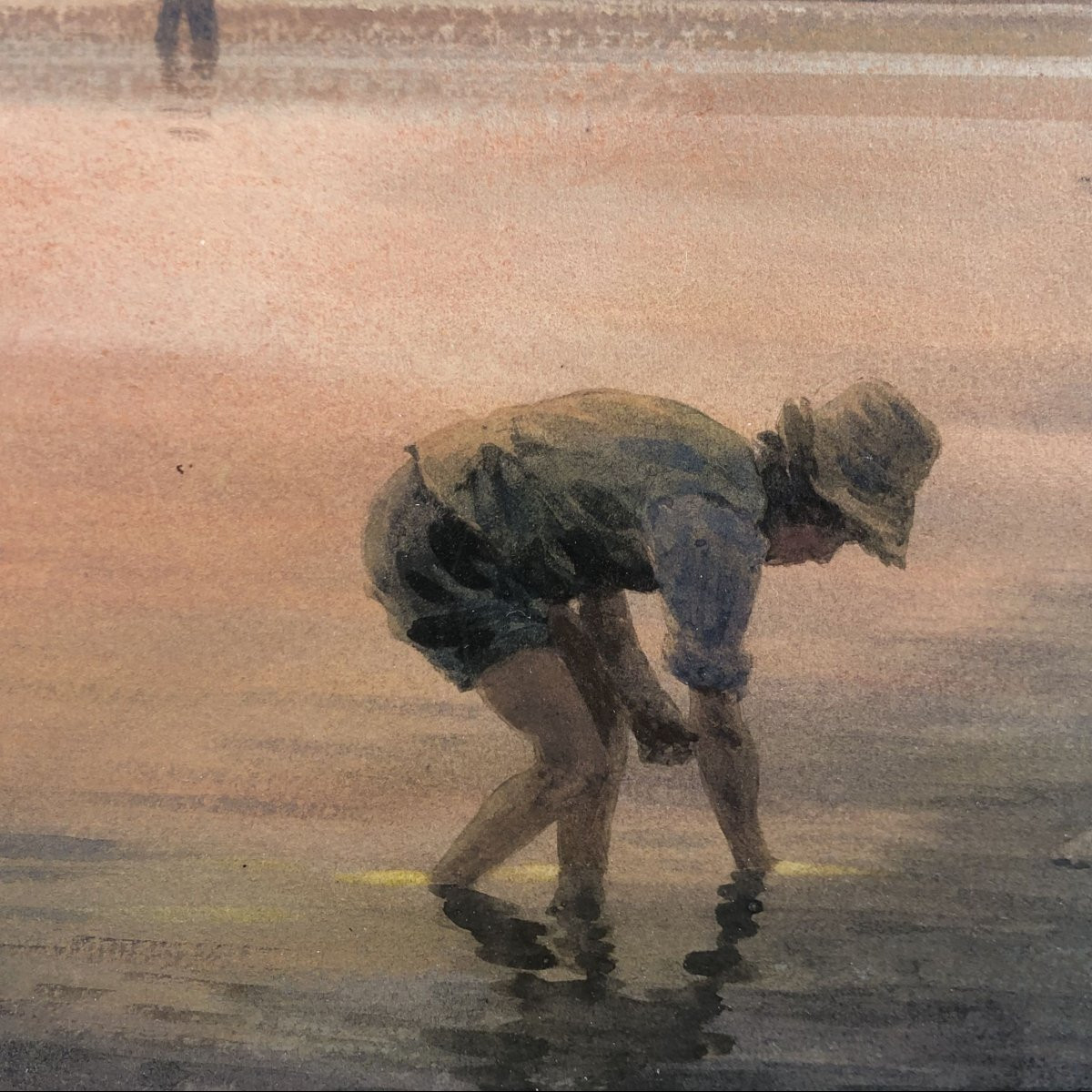 Acquerello “Pescatori nella laguna di Venezia”, Alberto Prosdocimi, '900-photo-4