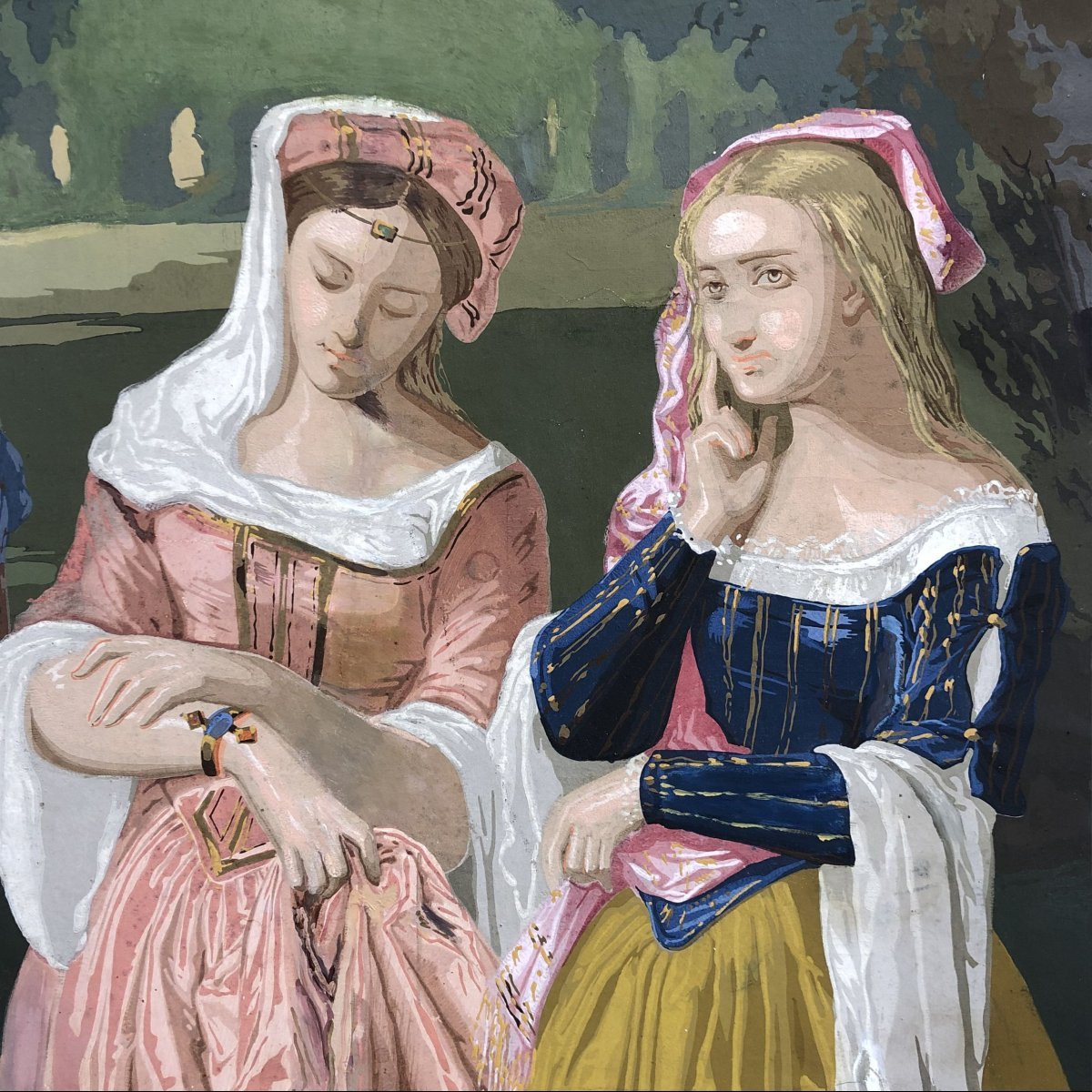 Tempera su cartone di ambito Preraffaellita, 1880 ca.-photo-3