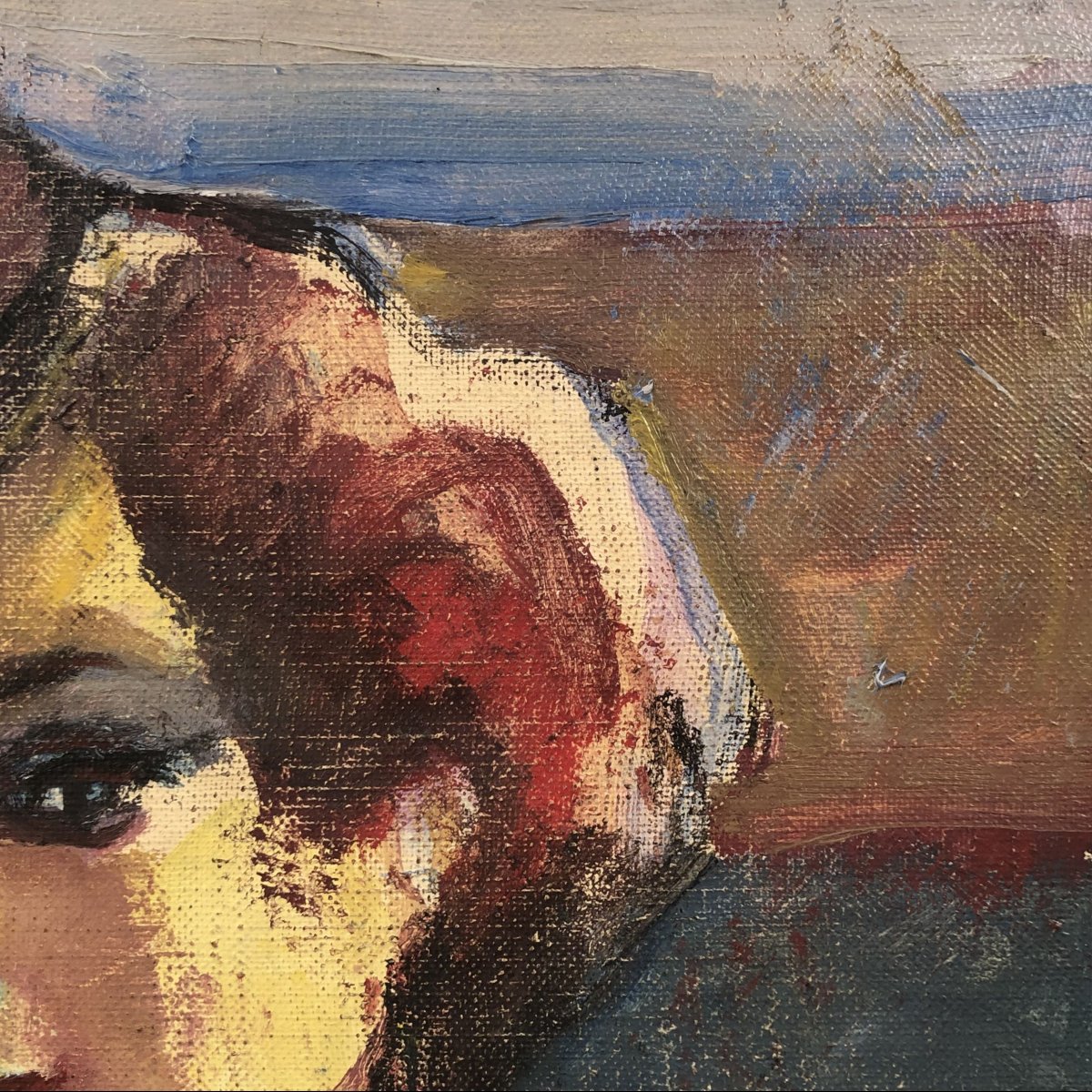 Olio su tela, Ritratto di donna di Mino Maccari, 1960 ca.-photo-4