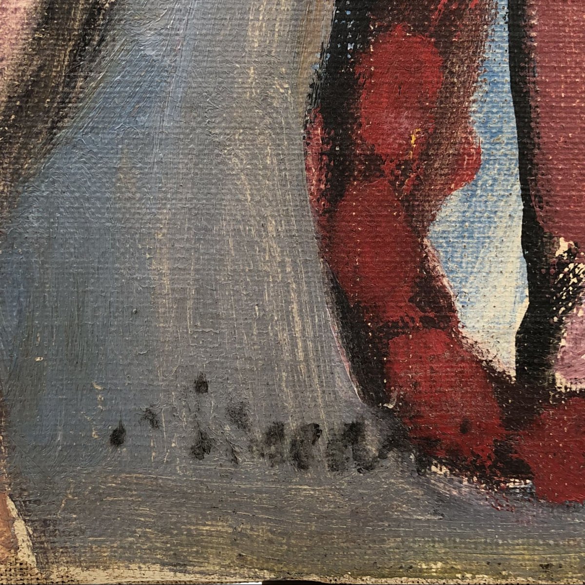Olio su tela, Ritratto di donna di Mino Maccari, 1960 ca.-photo-3