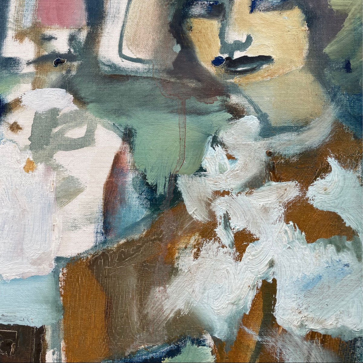 Olio su tela applicata su tavola di Mino Maccari, “Signorina”, 1966-photo-3