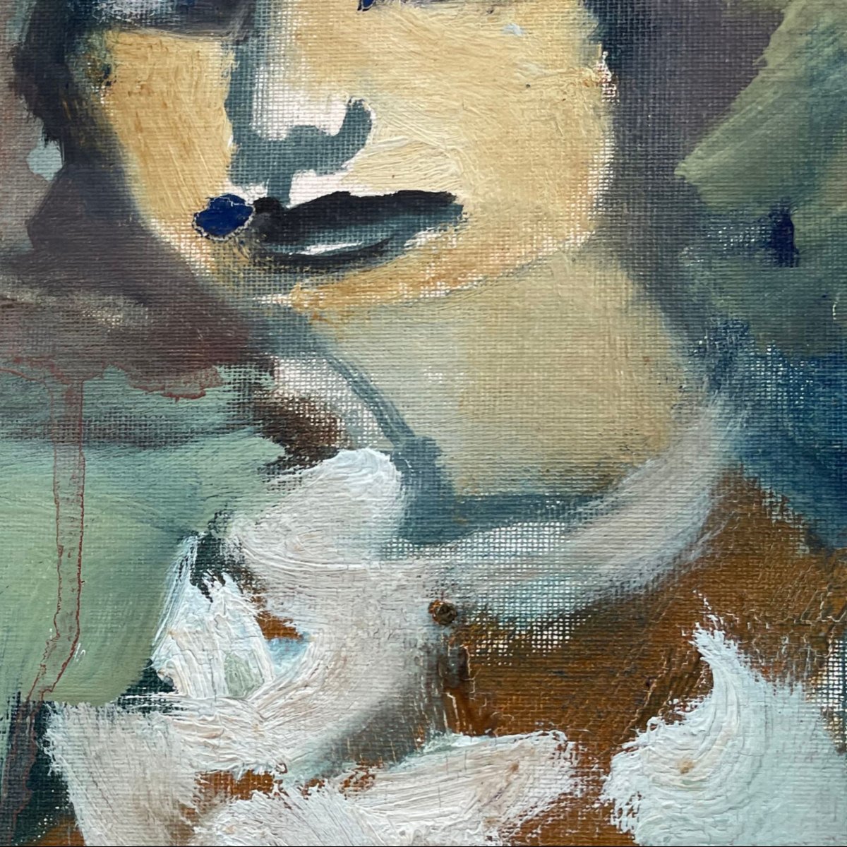 Olio su tela applicata su tavola di Mino Maccari, “Signorina”, 1966-photo-3