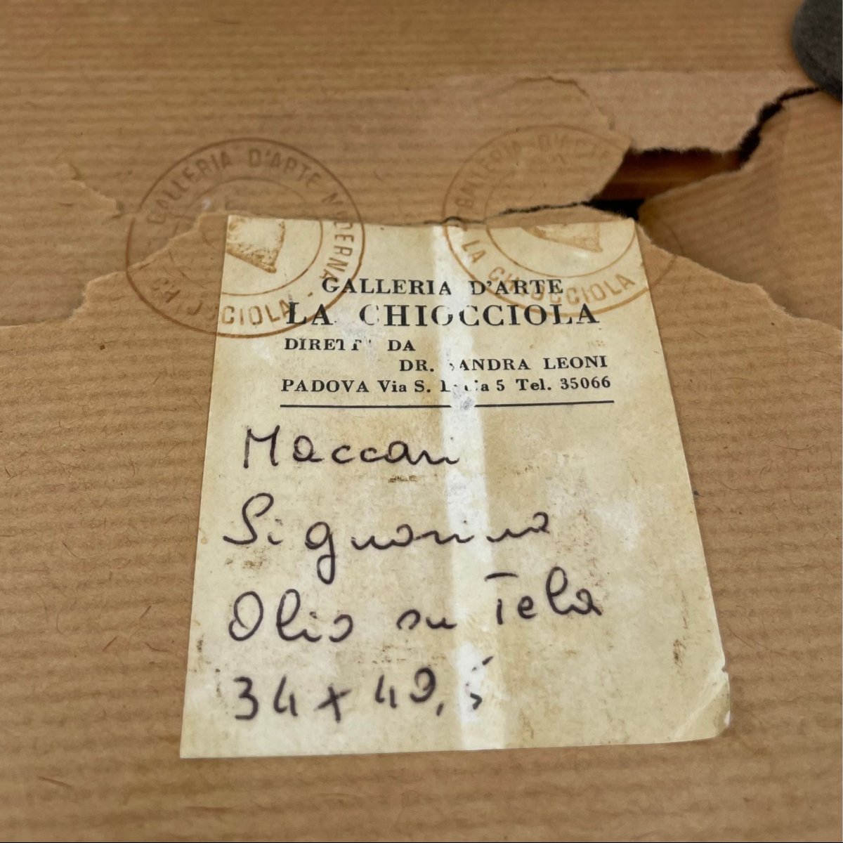 Olio su tela applicata su tavola di Mino Maccari, “Signorina”, 1966-photo-5