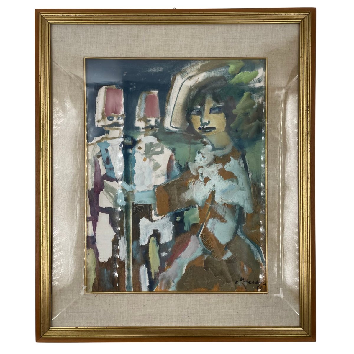 Olio su tela applicata su tavola di Mino Maccari, “Signorina”, 1966-photo-7