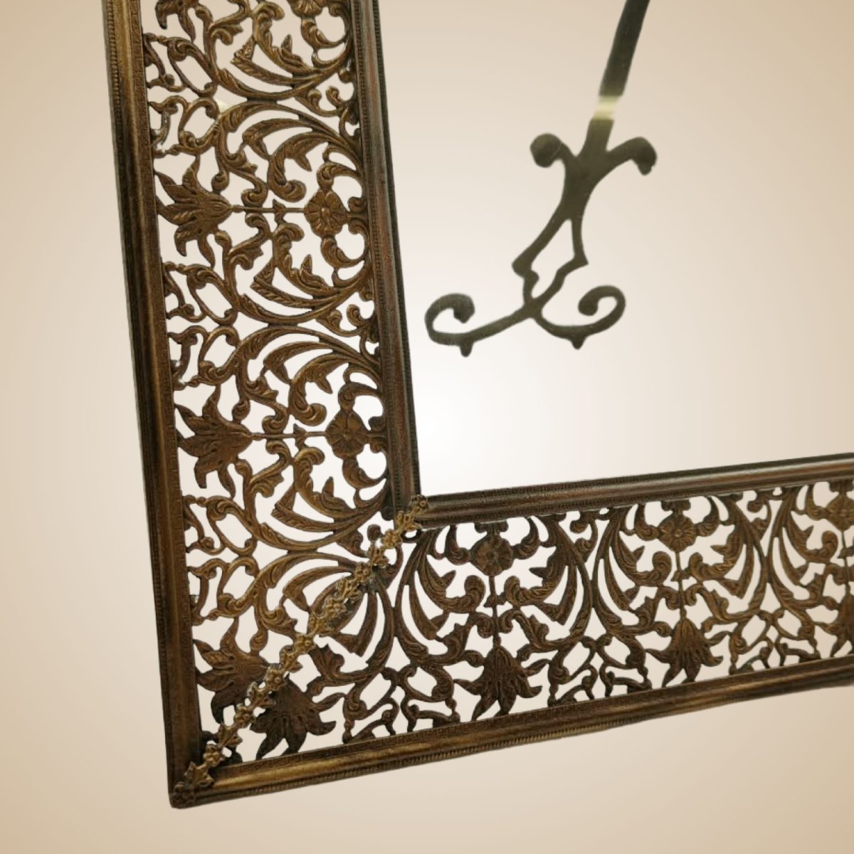 Cornice in ottone francese a motivi floreali, primi anni del '900-photo-4