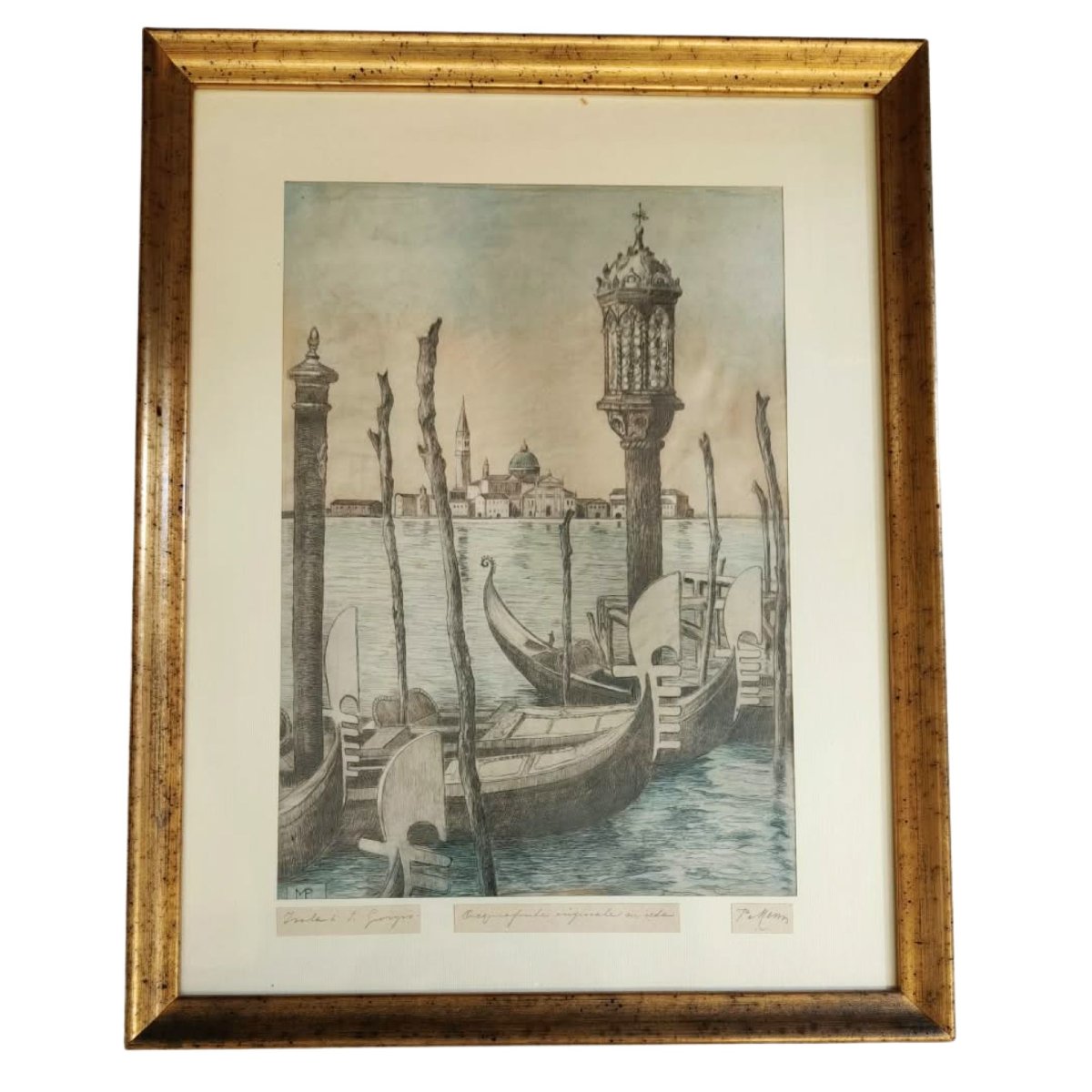 Pericle Menin, quattro incisioni ad acquaforte, scorci veneziani, 1930 ca. -photo-3