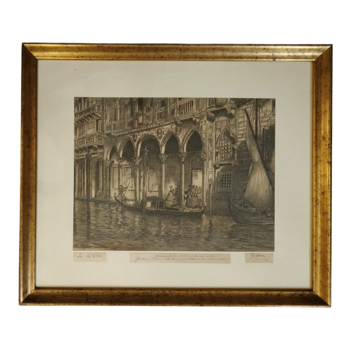 Pericle Menin, quattro incisioni ad acquaforte, scorci veneziani, 1930 ca. -photo-4