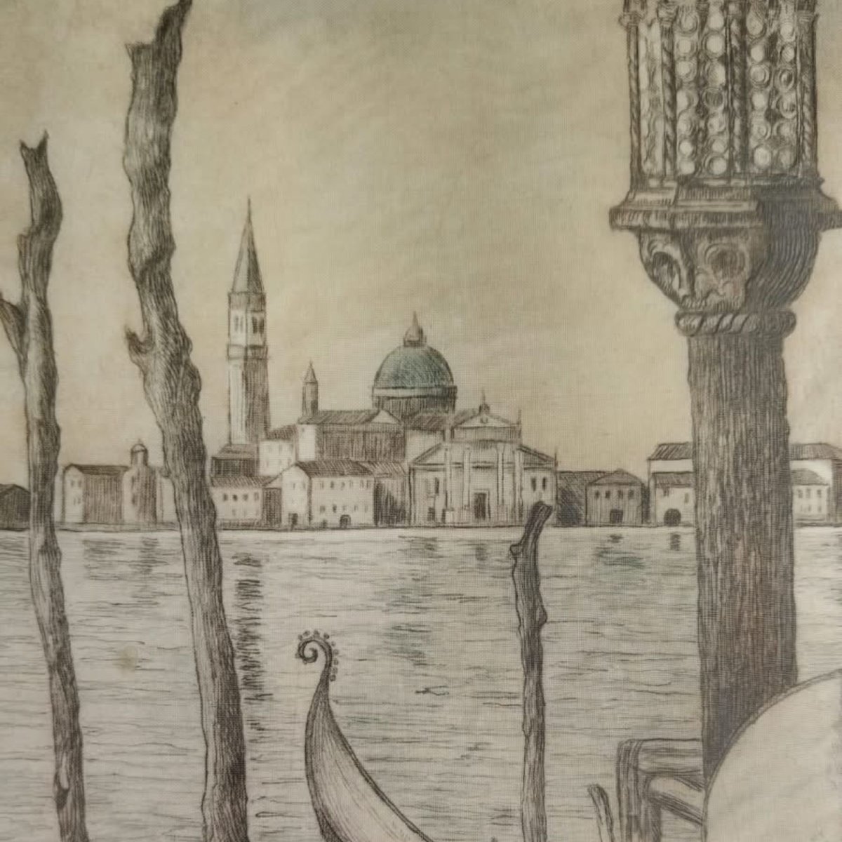 Pericle Menin, quattro incisioni ad acquaforte, scorci veneziani, 1930 ca. -photo-3