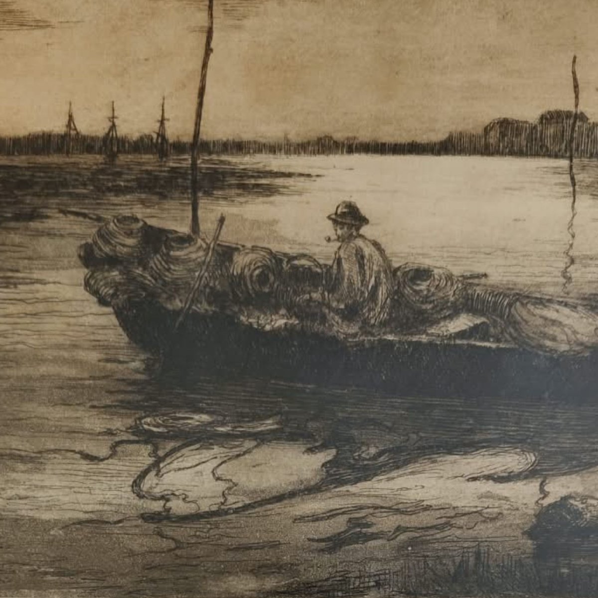 Pericle Menin, quattro incisioni ad acquaforte, scorci veneziani, 1930 ca. -photo-5